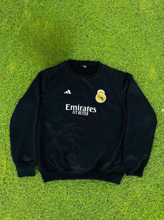 Real Madrid Embroidered Sweatshirt – Premium Black