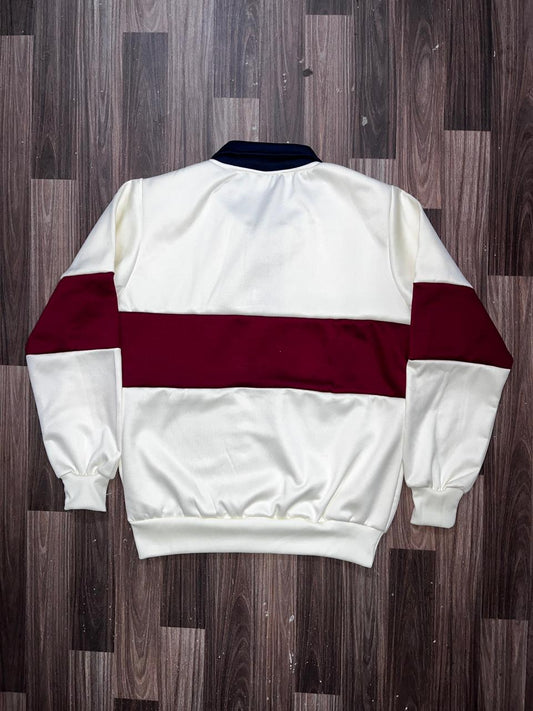 Barcelona White/Red Embroidered Sweatshirt