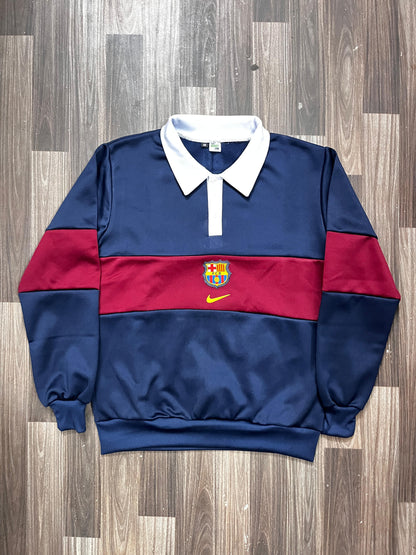 Barcelona New Blue/Red Embroidered Sweatshirt
