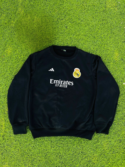 Real Madrid Embroidered Sweatshirt – Premium Black